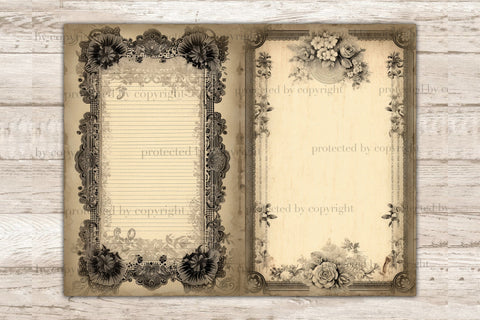 Dark Lace Junk Journal Kit | Framed Collage Sheets SVG GlamArtZhanna 