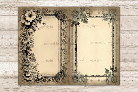 Dark Lace Junk Journal Kit | Framed Collage Sheets SVG GlamArtZhanna 