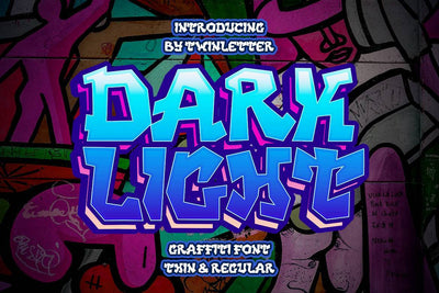 DARK LIGHT - Graffiti Style Font Font twinletter 