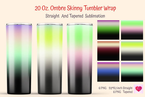 Dark Ombre Skinny Tumbler Wrap Sublimation Kseniia designer 
