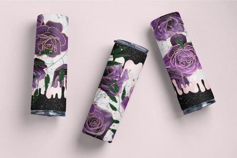 Dark Rose Skinny Tumbler Halloween Tumbler Wrap 20 Oz Sublimation OrangeBrushStudio 