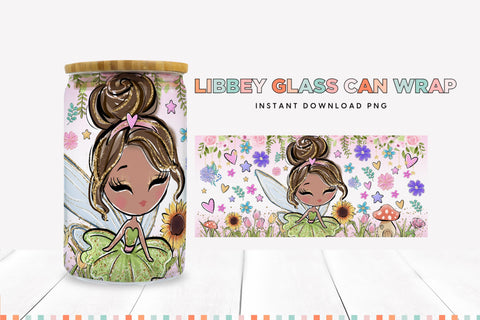 Dark Skinned Fairy Libbey Can Sublimation Wrap Sublimation BijouBay 
