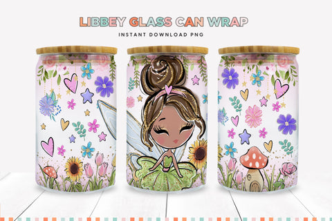 Dark Skinned Fairy Libbey Can Sublimation Wrap Sublimation BijouBay 