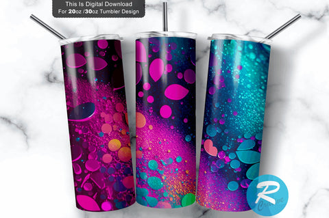 DarkMagenta Chartreuse Aqua Glitter 20 oz / 30 oz Tumbler PNG Sublimation Regulrcrative 