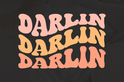 Darlin svg, Retro Darlin Svg, Darling, Darlin Retro Font Silhouette Cricut Cameo Cut Files Digital Download, Commercial Use Svg Tshirts SVG Fauz 