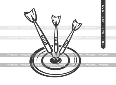 Dart Board With Dart SVG Cut File | Dart Board Svg | Dart Svg | Target Board Svg | Shooting Target Svg | Dxf | Eps | Png | Silhouette | Cut File SVG ETC Craft 