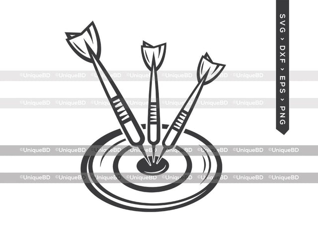 Dart Board With Dart SVG Cut File | Dart Board Svg | Dart Svg | Target Board Svg | Shooting Target Svg | Dxf | Eps | Png | Silhouette | Cut File SVG ETC Craft 
