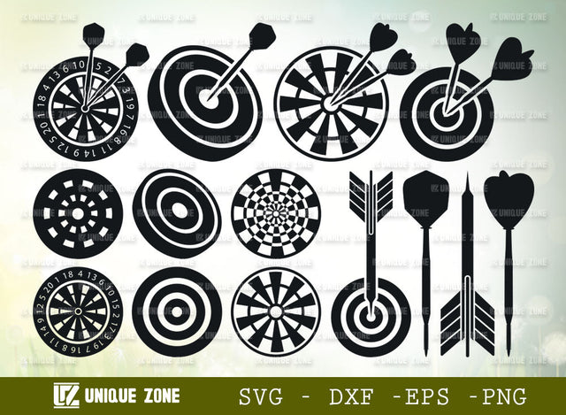 Dart SVG Bundle, Dartboard Svg, Target Svg, Shooting Target Svg, Dart Game Svg, Dart Bullseye Svg, Archery Svg, SVG Unique Zone 