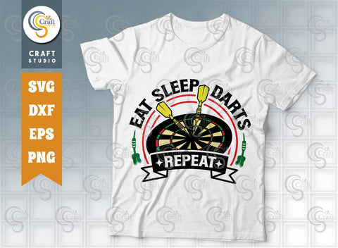 Darts Bundle Vol-02 SVG Cut File, I Play Darts Like A Girl, Eat Seep Darts Repeat, Bring It On, Shut Up And Throw, ID Hit That, Darts Quote SVG ETC Craft 