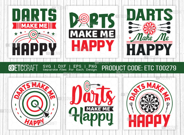 Darts Make Me Happy SVG Bundle, Darts Svg, Sports Svg, Dartboard Svg, Game Svg, Darts Sayings Svg, Darts Quotes, ETC T00279 SVG ETC Craft 