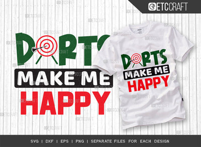 Darts Make Me Happy SVG Cut File, Darts Svg, Sports Svg, Dartboard Svg, Game Svg, Darts Sayings Svg, Darts Quotes, ETC T00279 SVG ETC Craft 