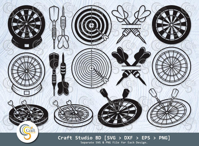 Darts Silhouette, Darts SVG, Dartboard Svg, Darts Split Svg, Archery Target Svg, Darts Monogram Frame Svg, Darts Bundle SVG ETC Craft 