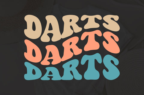 Darts Svg, Darts vibes Svg, Png Groovy Wavy Text Stacked Retro Vintage Wavey Trendy. SVG Fauz 