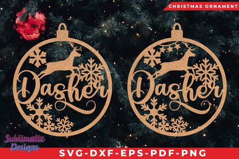 Dasher Christmas Tree Ornament SVG Cut File SVG Sublimatiz Designs 