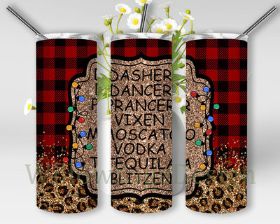 Dasher Dancer Moscato Vodka Tequila Blitzen Design Png, Drinking Christmas 20oz Skinny, Christmas Plaid Glitter Tumbler Wrap, Christmas Tumbler Template, Digial Download Sublimation WillowSageDesign 