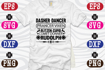 Dasher Dancer Prancer Vixen Blitzen Cupid Comet Donner Rudolph SVG Nurstore 