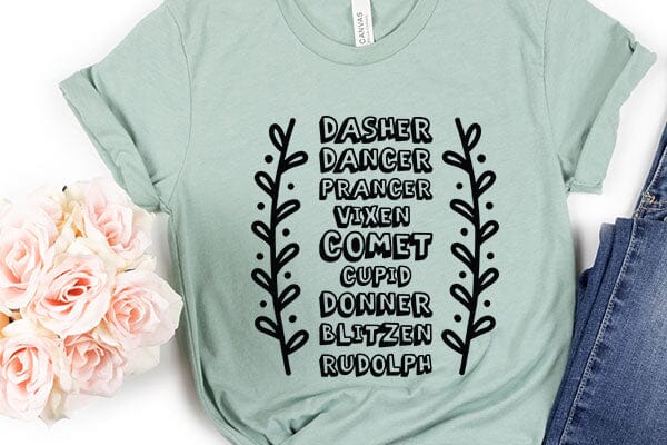 Dasher Dancer Prancer Vixen Comet Cupid Donner Blitzen Rudolph SVG Angelina750 