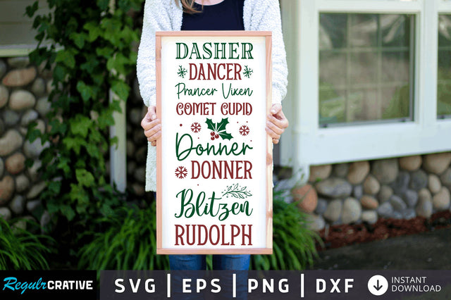 Dasher dancer prancer vixen SVG Design SVG Regulrcrative 
