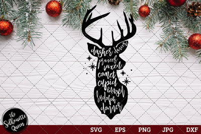 Dasher dancer Prancer vixen SVG Loveleen Kaur 
