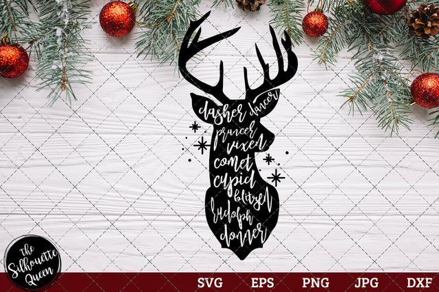 Dasher dancer Prancer vixen SVG Loveleen Kaur 