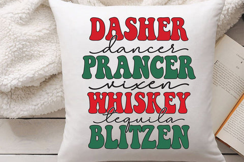 Dasher Dancer Prancer Vixen Whiskey Tequila Blitzen svg design SVG Creativeart88 