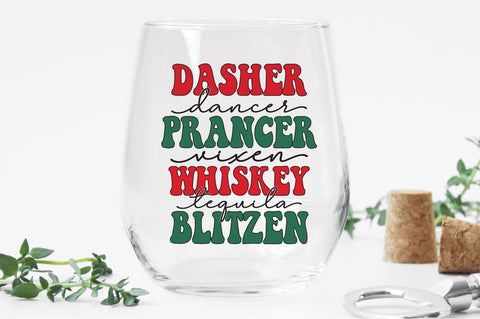 Dasher Dancer Prancer Vixen Whiskey Tequila Blitzen svg design SVG Creativeart88 