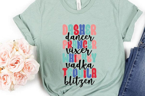 Dasher Dancer Prancer Vixer Whiskey Vadka Teouila Blitzen SVG Angelina750 