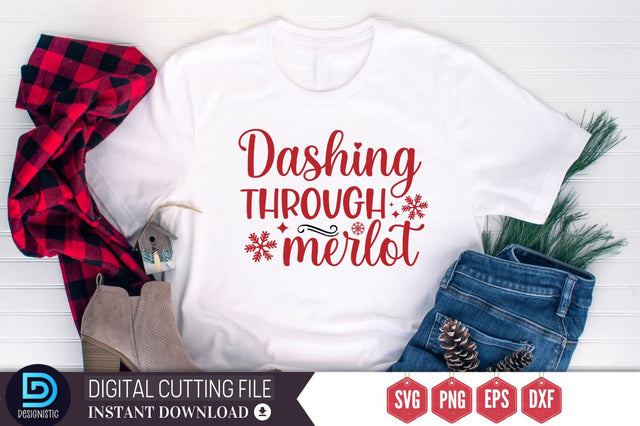 Dashing through merlot SVG, Dashing through merlot SVG DESIGNISTIC 