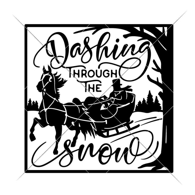 Dashing through the Snow for Glass Block - Christmas SVG SVG Chameleon Cuttables 