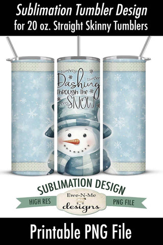 Dashing Through The Snow Seamless Sublimation Tumbler Design Sublimation Ewe-N-Me Designs 