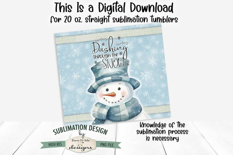 Dashing Through The Snow Seamless Sublimation Tumbler Design Sublimation Ewe-N-Me Designs 