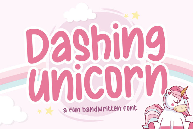 Dashing Unicorn Fun Handwritten font Font Balpirick 