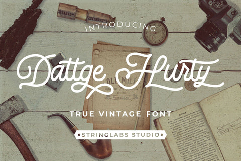 Dattge Hurty - Monoline Retro Script Font Font StringLabs 