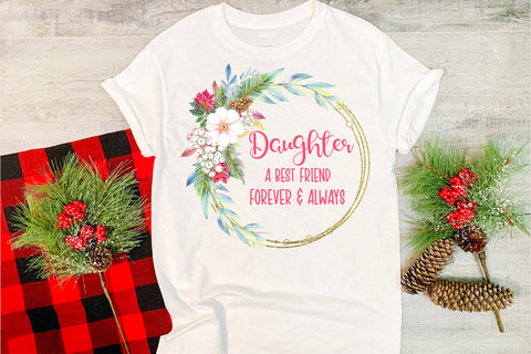Daughter a Best Friend I Christmas Ornament Sublimation Sublimation Happy Printables Club 