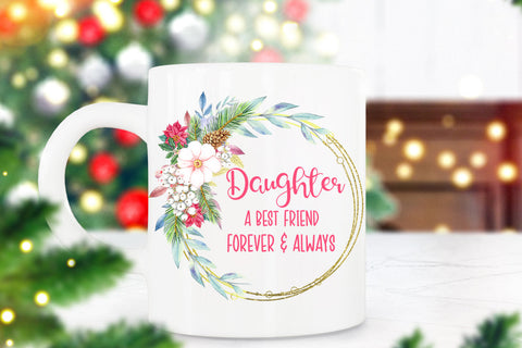 Daughter a Best Friend I Christmas Ornament Sublimation Sublimation Happy Printables Club 