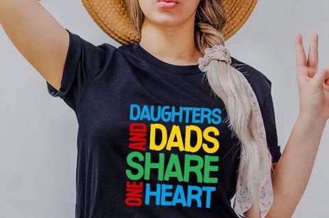 Daughters And Dads Share One Heart,Dad svg,Father-s day shirt,png file SVG BB Type Studios 