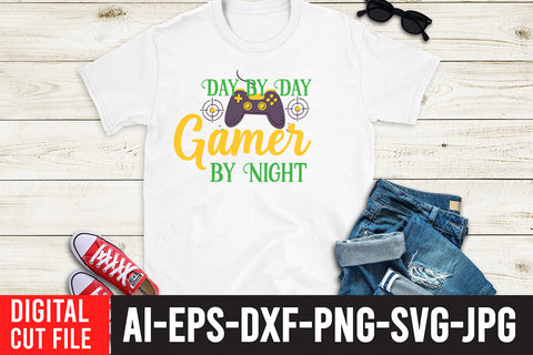 Day By Day Gamer By Night SVG Design SVG BlackCatsMedia 