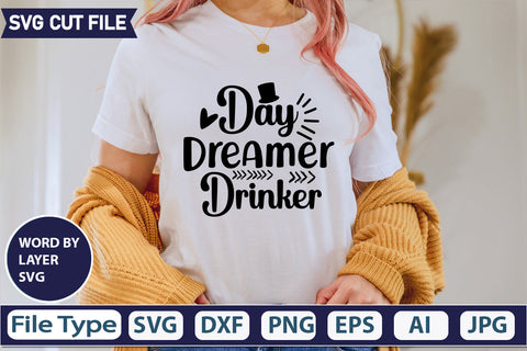 day dreamer drinker Svg Cut file,SVGs,quotes-and-sayings,food-drink,mini-bundles,print-cut,on-sale, SVG DesignPlante 503 
