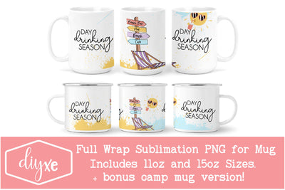 Day Drinking Season | Summer Mug Png Sublimation DIYxe Designs 