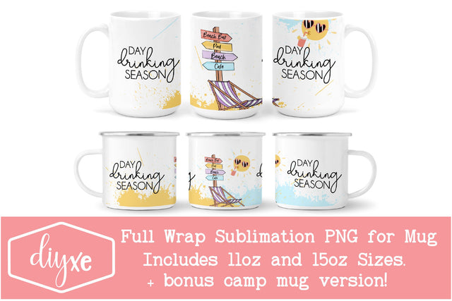 Day Drinking Season | Summer Mug Png Sublimation DIYxe Designs 