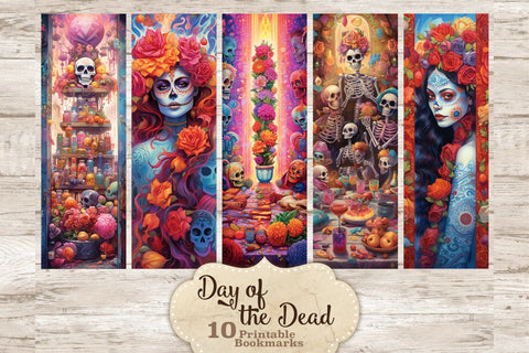 Day of the Dead Bookmarks Printable | Dia De Muertos SVG GlamArtZhanna 