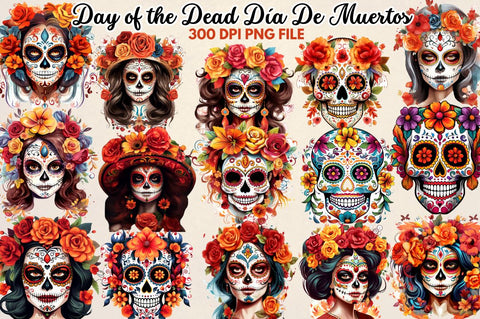 Day of the Dead Día De Muertos Clipart Sublimation Regulrcrative 