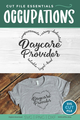 Daycare Provider svg with heart words SVG SVG Cut File 