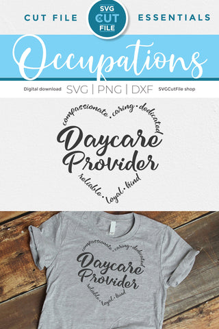 Daycare Provider svg with heart words SVG SVG Cut File 