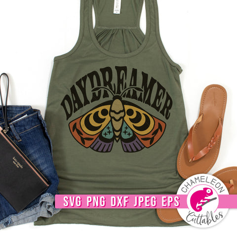 Daydreamer Moth Retro svg png dxf eps jpeg SVG Chameleon Cuttables 