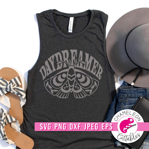 Daydreamer Moth Retro svg png dxf eps jpeg SVG Chameleon Cuttables 
