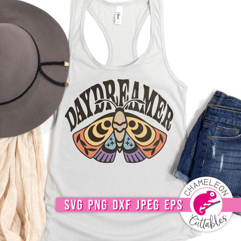Daydreamer Moth Retro svg png dxf eps jpeg SVG Chameleon Cuttables 