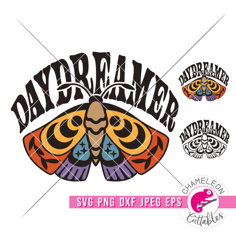 Daydreamer Moth Retro svg png dxf eps jpeg SVG Chameleon Cuttables 