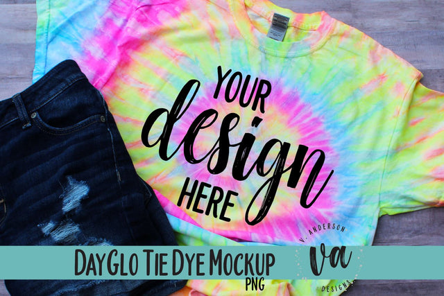 DayGlo Tie Dye Mockup Mock Up Photo V. Anderson Designs 