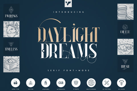 Daylight Dreams - Serif Font + Extra Font VPcreativeshop 